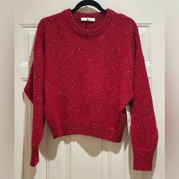 Frame Red alpaca virgin wool blend crew neck Sweater - Picture 1 of 4